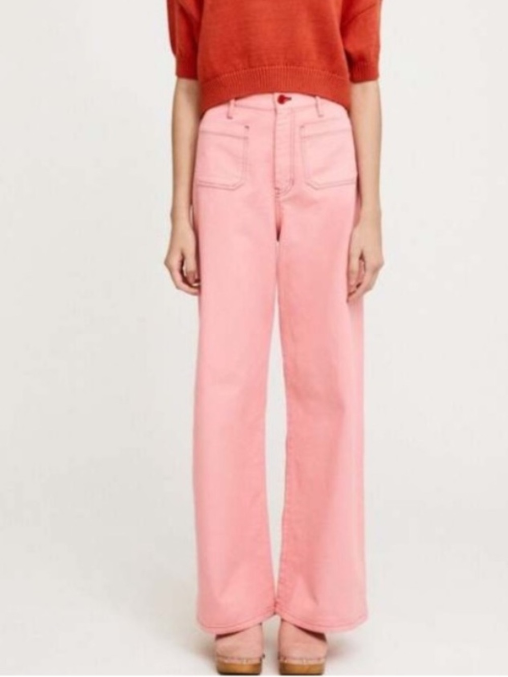 RITA ROW ANITA STRAIGHT
70'S JEANS IN PINK, size 34
(XS)